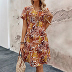 Damen leichtes Freizeitkleid mit floralem Design R&B