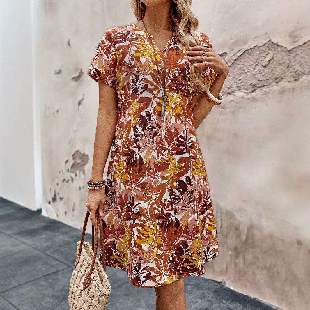 Damen leichtes Freizeitkleid mit floralem Design R&B