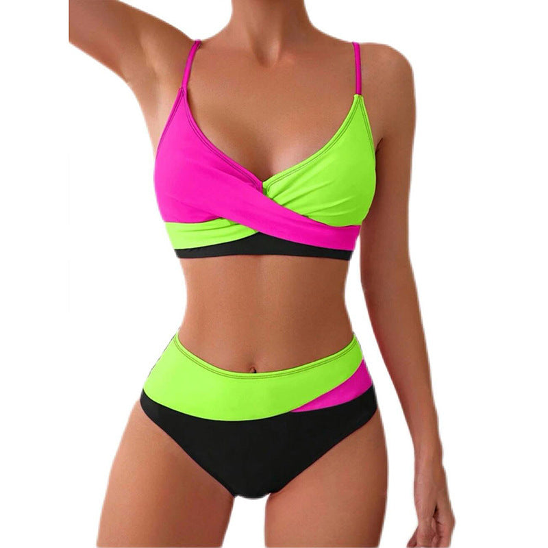 Damen Hochgeschnittener Bikini mit geschmackvollem Wickeldesign R&B