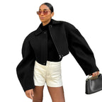 Damen Oversized Cropped-Jacke mit innovativem Schnitt R&B