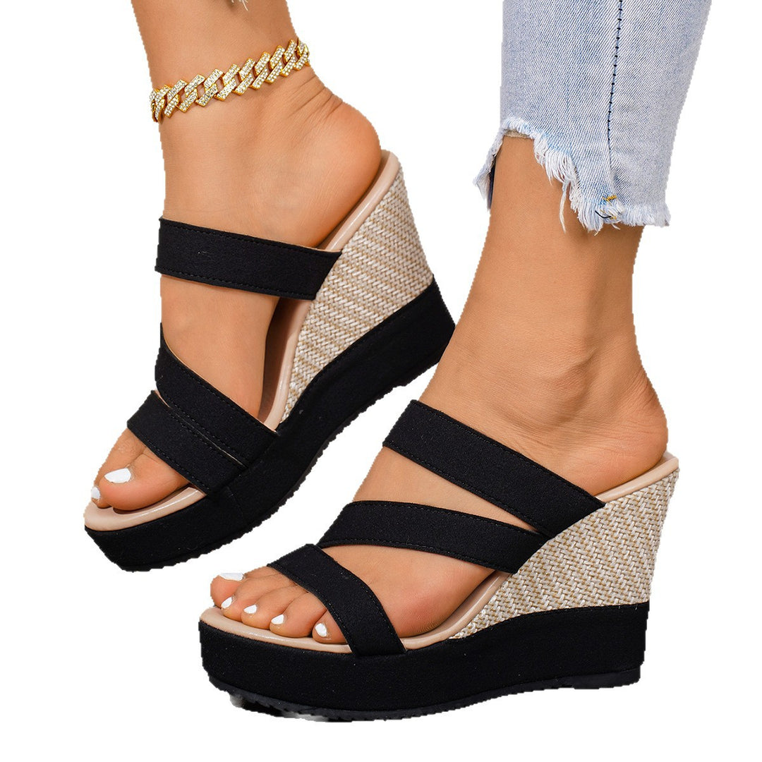 Damen Wedge-Sandalen mit flexiblem Riemendesign und komfortablem Fußbett R&B