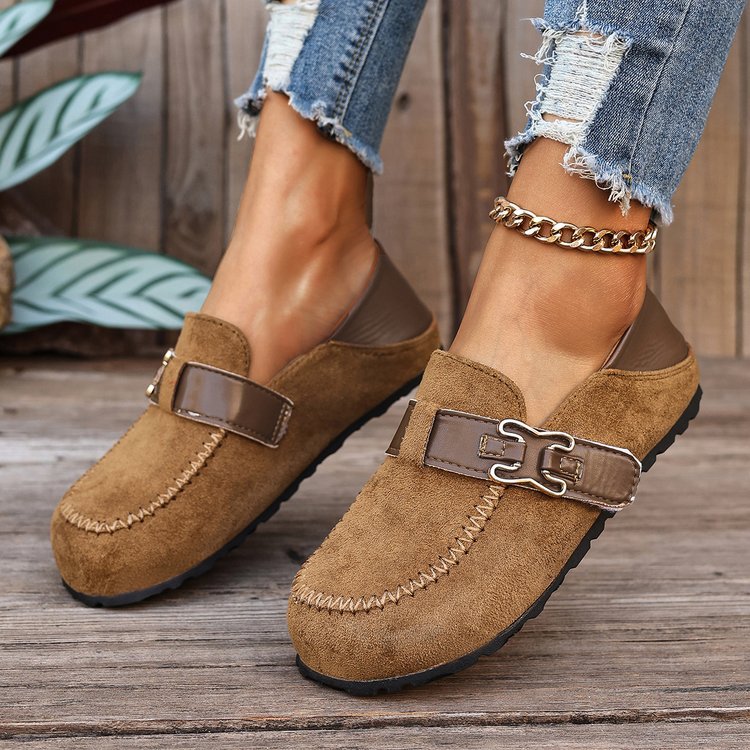 Damen modische Clogs mit dekorativen Schnallen und komfortabler Profilsohle R&B