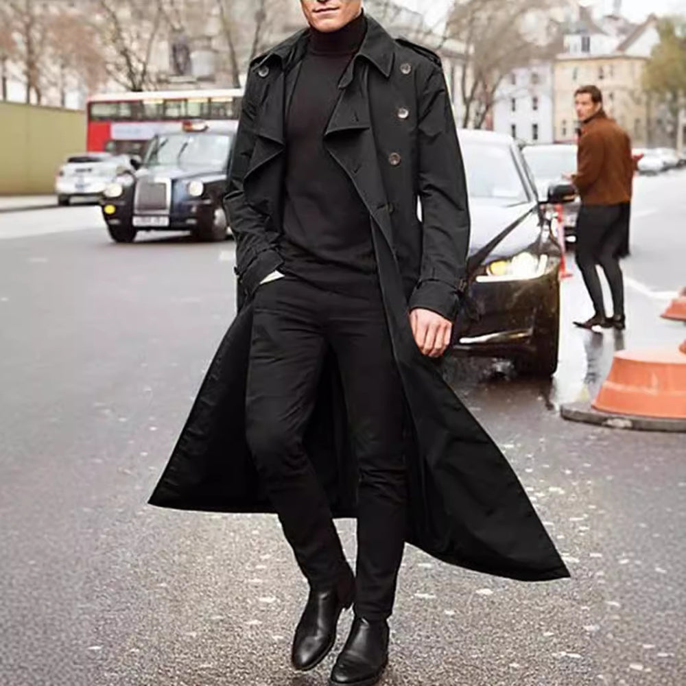 Herren klassischer Trenchcoat R&B