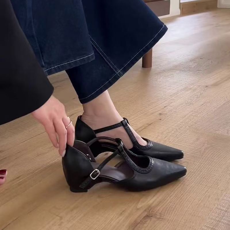 Damen elegante spitze Mary Jane Schuhe mit Riemen R&B