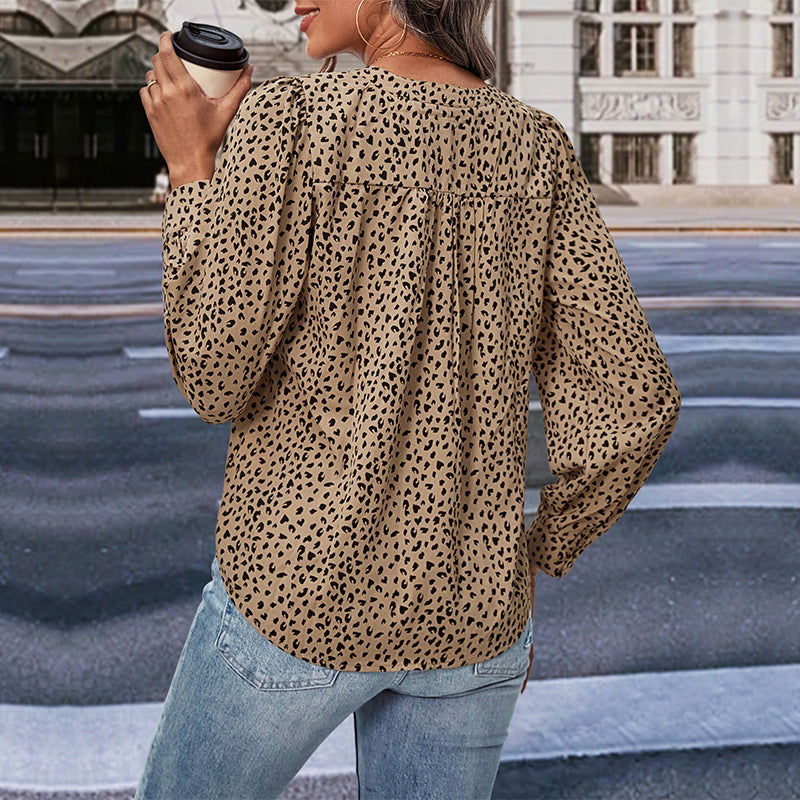 Damen Chiffonbluse mit trendigem Punktmuster und lässigem Schnitt R&B