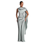 Damen Langarm Abendkleid