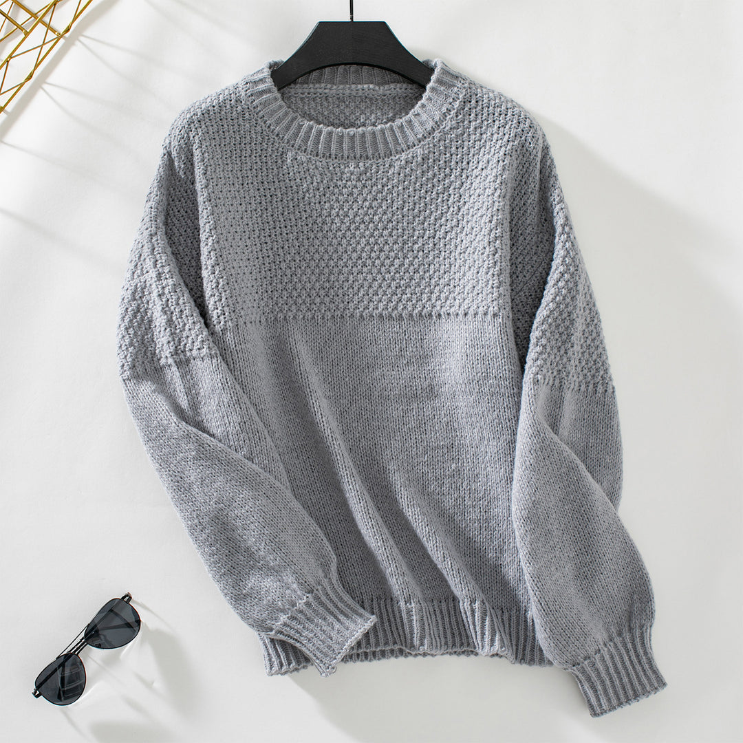 Damen modischer Strickpullover mit strukturiertem Design und lässigem Schnitt R&B