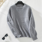 Damen modischer Strickpullover mit strukturiertem Design und lässigem Schnitt