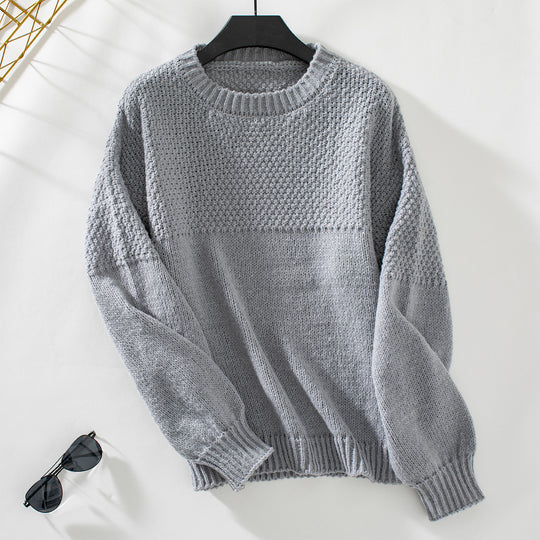 Damen modischer Strickpullover mit strukturiertem Design und lässigem Schnitt R&B