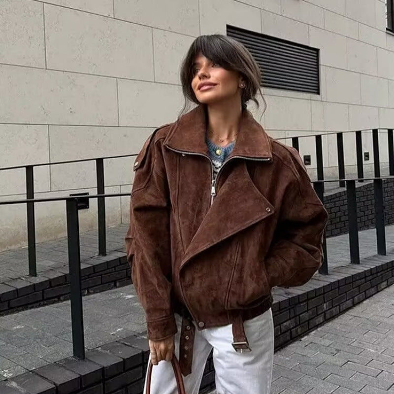 Damen lässige Oversize-Jacke aus hochwertigem Material R&B