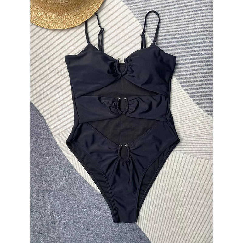 Damen Eleganter Bikini mit stylischen Cut-Out-Details und Metallic-Elementen R&B