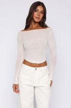 Damen Elegantes Langarm-Top mit schöner Transparenz R&B