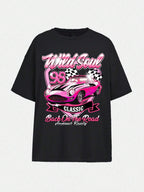Damen T-Shirt mit künstlerischem Totenkopf-Motiv und lässigem Schnitt R&B