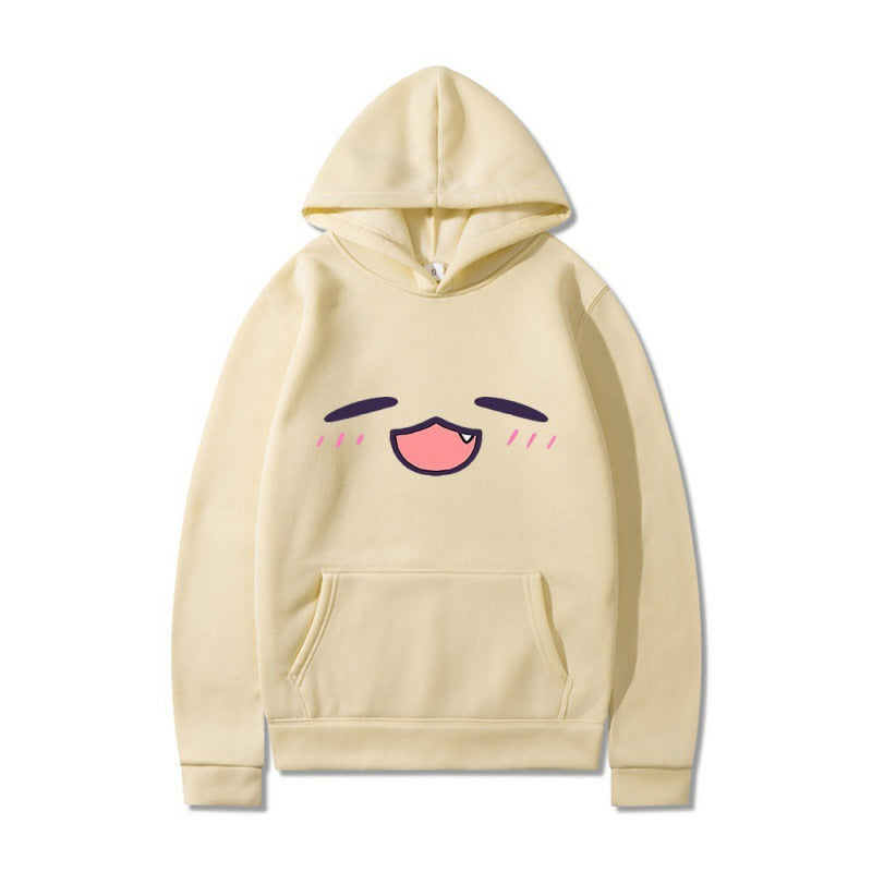 Damen Kapuzenpullover mit fröhlichem Cartoon-Gesicht und bequemer Passform R&B