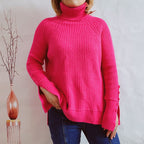 Damen Ribbed Rollkragenpullover mit elegantem Schnitt R&B
