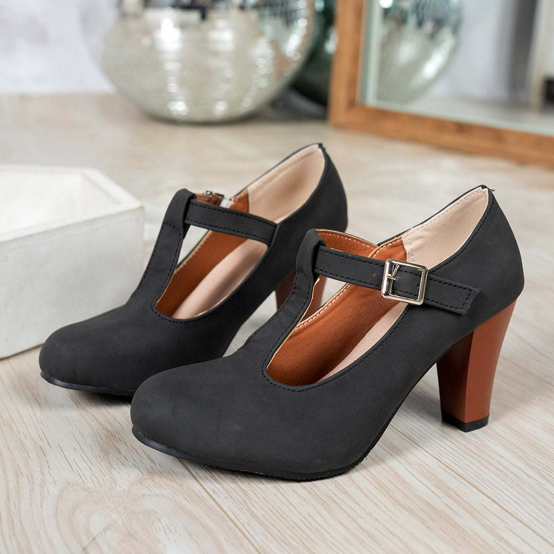 Damen elegante T-Strap Absatzschuhe R&B