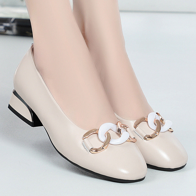 Damen elegante Ballerinas mit modischem Schmuckdetail und komfortablem Absatz R&B