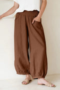 Damen weite Hose mit elastischem Bund und praktischen Seitentaschen R&B