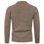 Herren Strickpullover mit modernem Polokragen und funktionalem Knopfverschluss R&B