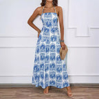 Damen Maxikleid mit raffiniertem Design und luftigen Trägern R&B