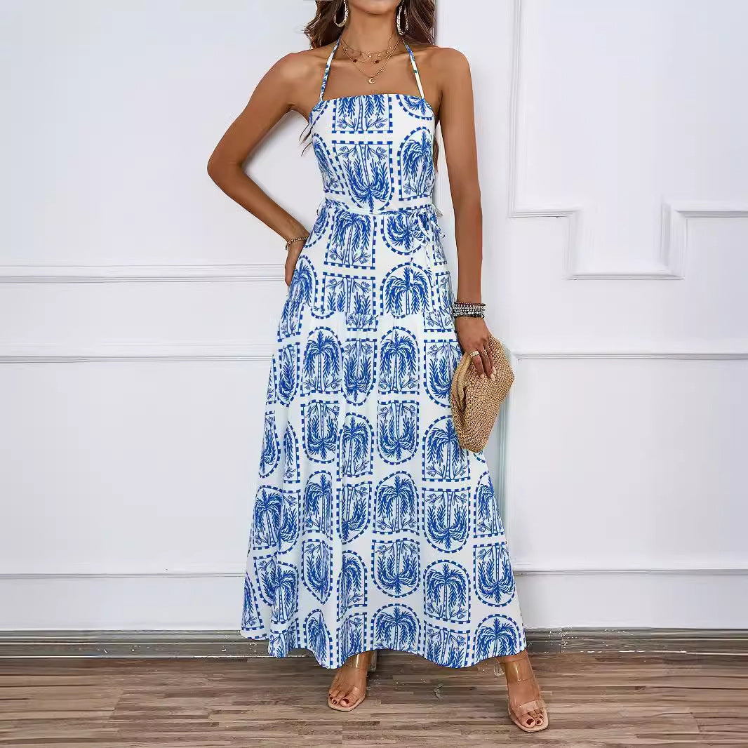 Damen Maxikleid mit raffiniertem Design und luftigen Trägern R&B