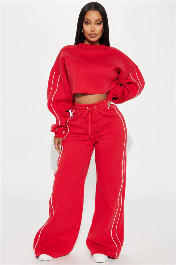 Damen lässiger Crop-Top Hoodie R&B