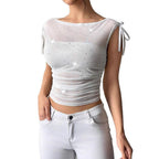 Damen Funktionsshirt mit Glitzerakzenten und verstellbaren Trägern R&B