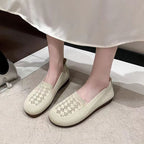 Damen atmungsaktive Slipper mit elastischem Einsatz und dekorativer Häkelstruktur R&B
