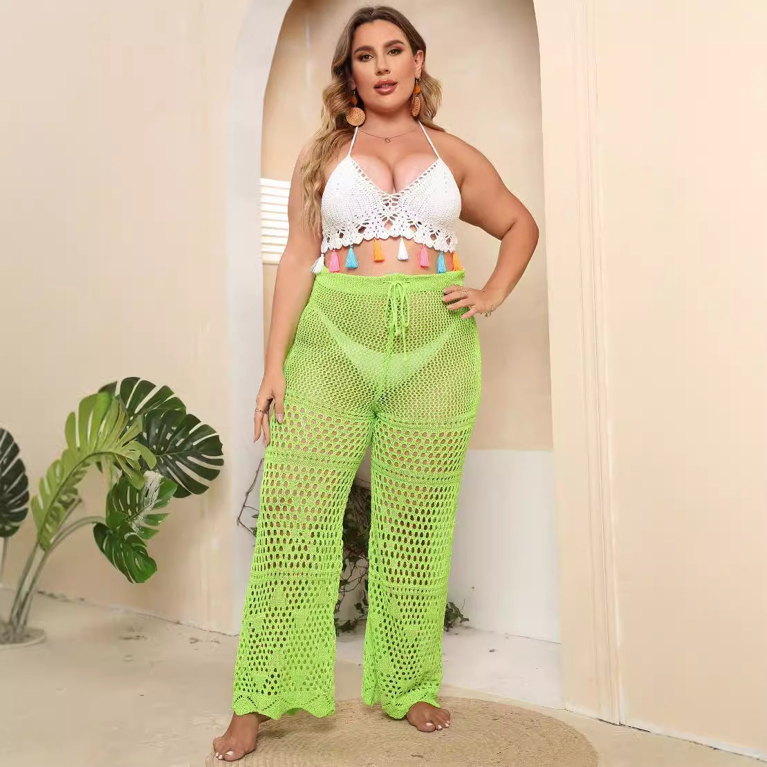 Damen Netzstruktur Strandhose R&B