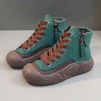 Damen Hochformatige Sneakers mit seitlichem Reißverschluss und robustem Gummiprofil R&B