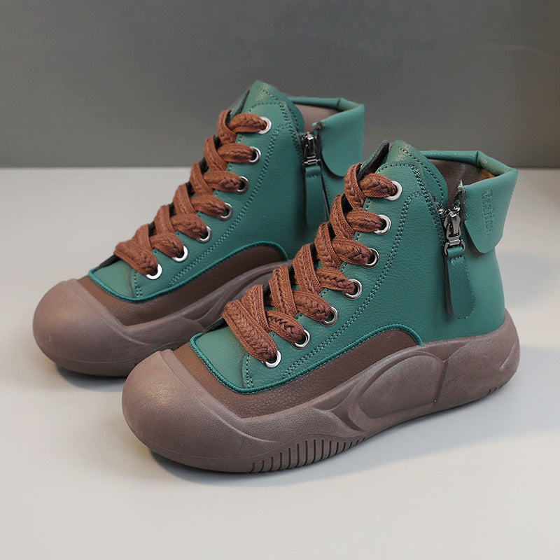 Damen Hochformatige Sneakers mit seitlichem Reißverschluss und robustem Gummiprofil R&B