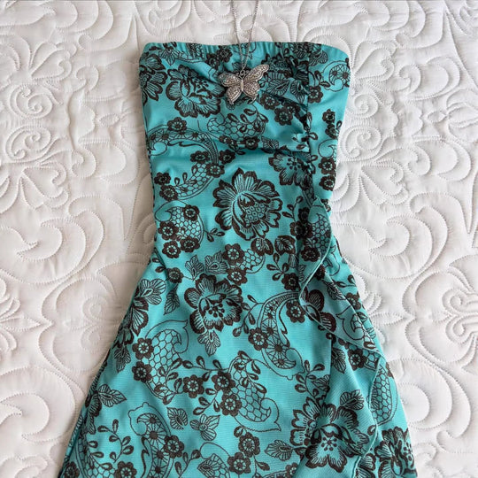 Damen Elegantes bodenlanges Kleid mit floralen Mustern R&B
