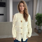 Damen Strickjacke mit innovativem BindR&Band und Knopfdetails R&B