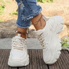 Damen Chunky Sneakers mit modischen Sternen-Applikationen R&B