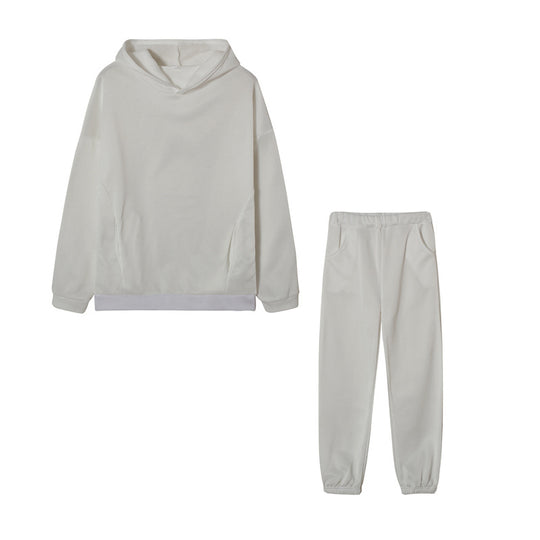 Damen lässiges Hoodie-Set mit elastischer Taillierung und praktischen Taschen R&B