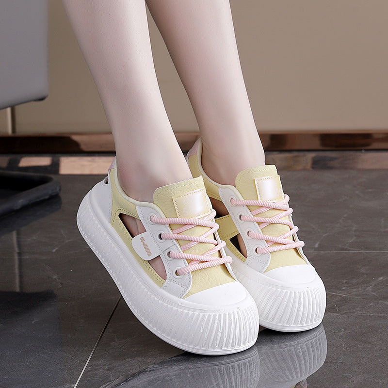 Damen modische Sneakers mit hochgezogener Sohle und atmungsaktiver Struktur R&B