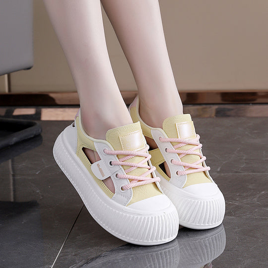 Damen modische Sneakers mit hochgezogener Sohle und atmungsaktiver Struktur R&B