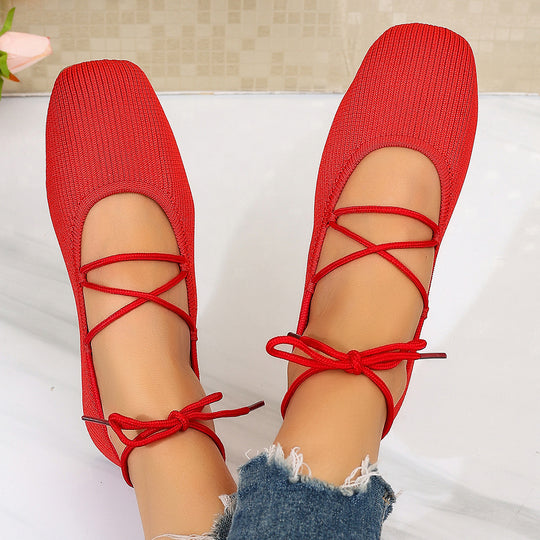 Damen elegante Schnürschuhe mit elastischem Obermaterial R&B