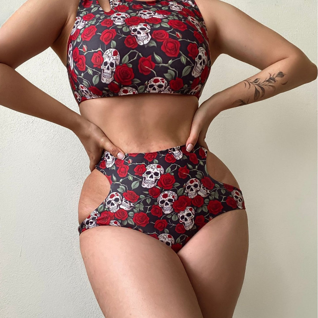 Damen Crop-Top Bikini Set mit Detailausschnitten R&B