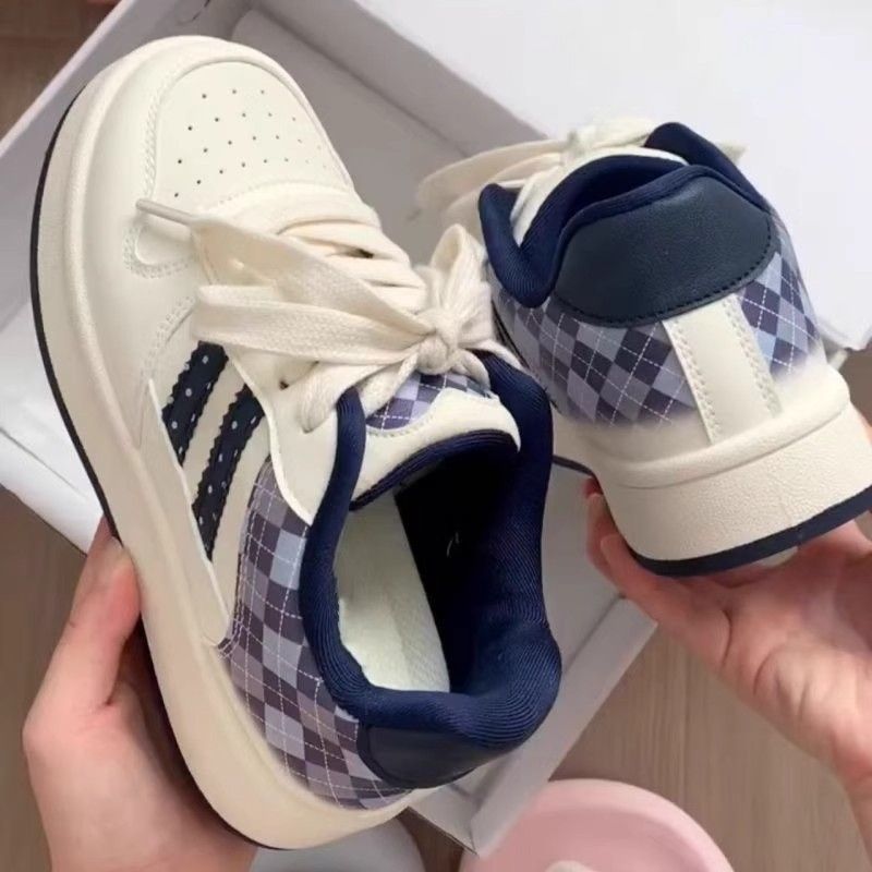 Damen Komfortable Sneakers mit modischem Karomuster R&B