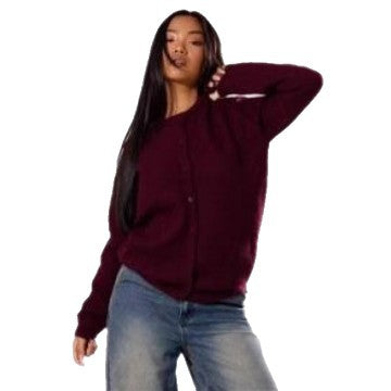 Damen weich gestrickte Knopfpullover R&B