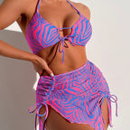 Damen Bikiniset mit raffinierter Schnür- und Rüschendetails