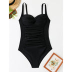 Damen Einteiliger Badeanzug mit figurformendem Schnitt und elegantem Neckholder R&B