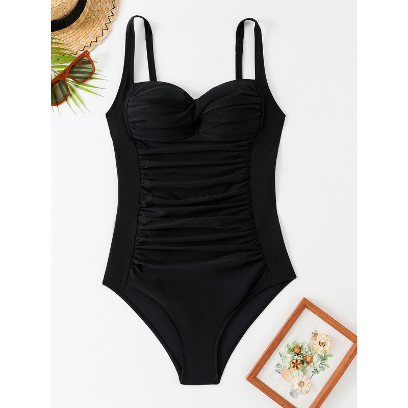 Damen Einteiliger Badeanzug mit figurformendem Schnitt und elegantem Neckholder R&B