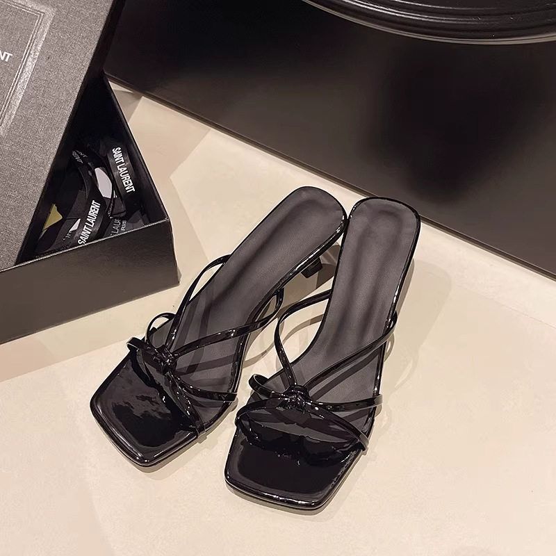 Damen elegante Sandalen mit modischen Riemen und hochhackigem Absatz R&B