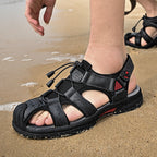 Damen Sandalen mit atmungsaktiven Netz-Elementen und rutschfester Sohle R&B