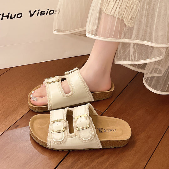 Damen Komfortable und stilvolle Clogs mit doppeltem Riemen und Verstellbarem Schnallenverschluss R&B