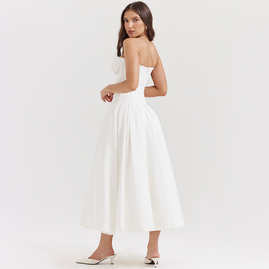 Damen Abendkleid mit elegantem Herz-Ausschnitt und voluminösem Rock R&B