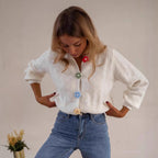 Damen Strickjacke mit kreativen Knopfdetails und strukturiertem Muster R&B