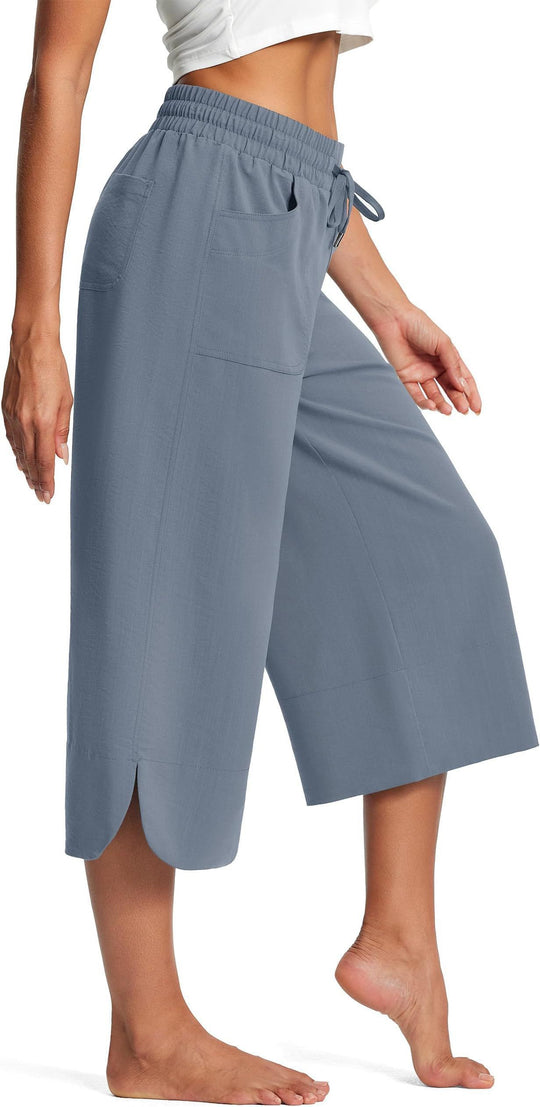 Damen bequeme Culotte mit elastischem Bund und praktischen Taschen R&B